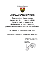 Appel candidature concession pâturage